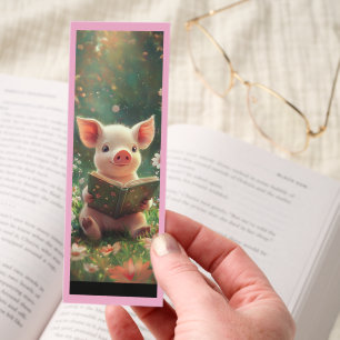 Cute Piglet With Book Bookmarks
