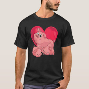 Cute Piglets Farming Farmer Pig Family Farm Animal T-Shirt