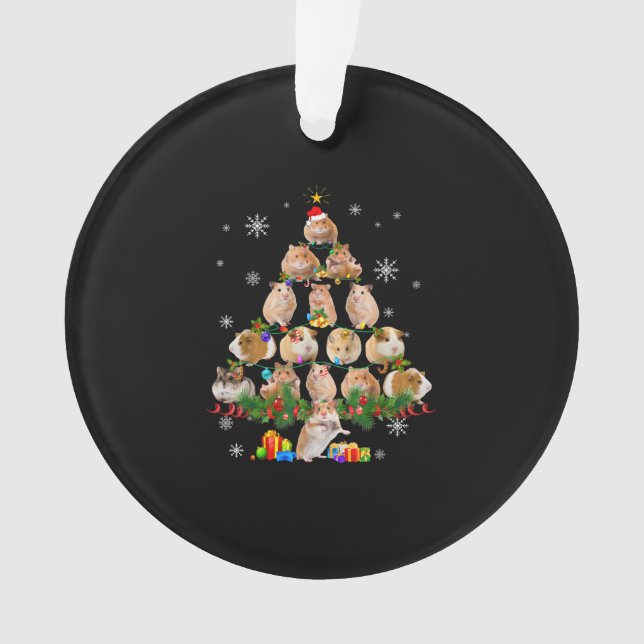 Cute Pigs Christmas Tree Pet Hamster Lover Ornament (Front)