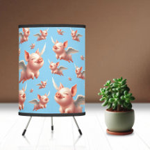 Cute Pigs Flying Blissfully in Sunny Blue Skies