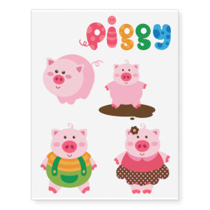 Cute Pigs Temporary Tattoos