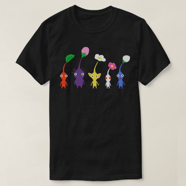 cute pikmin pattern blue T-Shirt (Design Front)