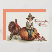Cute Pilgrim Turkey Pumpkin Fall Leaves (Front/Back)