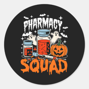 Cute Pills Pharmacy Squad Pharmacist Technician Ha Classic Round Sticker