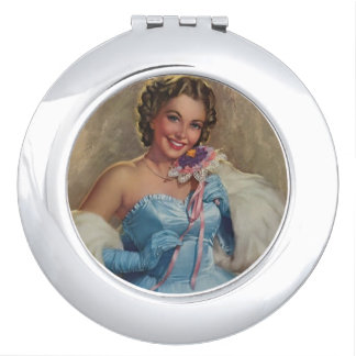 CUTE PIN UP GIRL COMPACT MIRROR