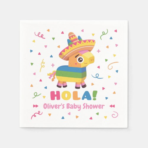 Cute Pinata Confetti Fiesta Baby Shower Supplies Napkins