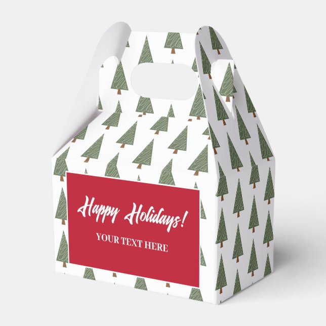 Cute pine tree pattern Christmas party Favor Box (Front Side)