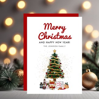 Cute Pine Tree Script Merry Christmas