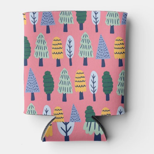 Cute pine trees kids pattern can cooler