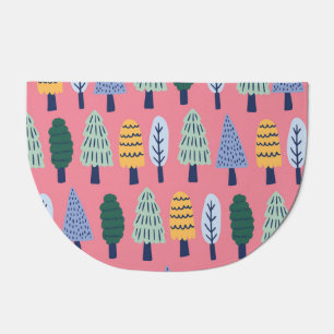 Cute pine trees: kids' pattern. doormat