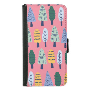 Cute pine trees: kids' pattern. samsung galaxy s5 wallet case