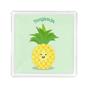 Cute pineapple cartoon illustration acrylic tray