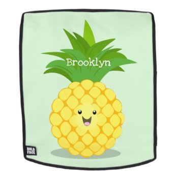 Cute Pineapple Cartoon Illustration Backpack by thefrogfactory at Zazzle