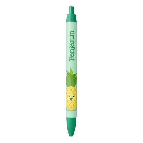 Cute pineapple cartoon illustration black ink pen