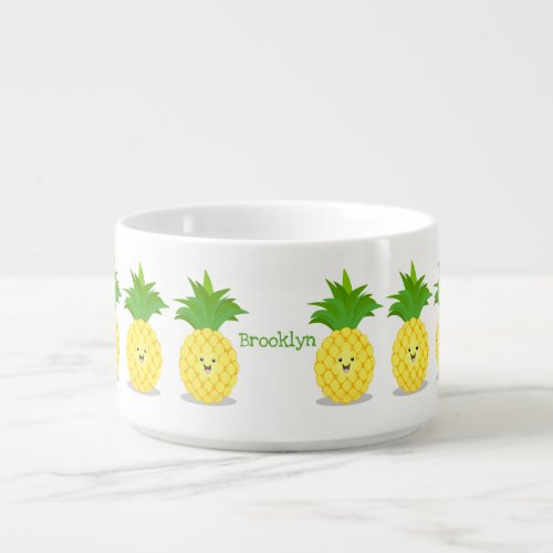 Cute pineapple cartoon illustration bowl