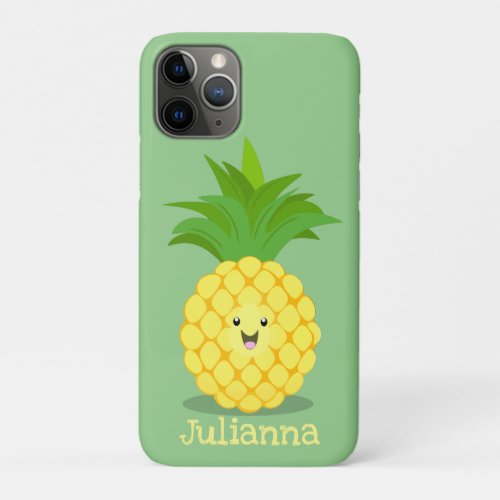 Cute pineapple cartoon illustration iPhone 11 pro case