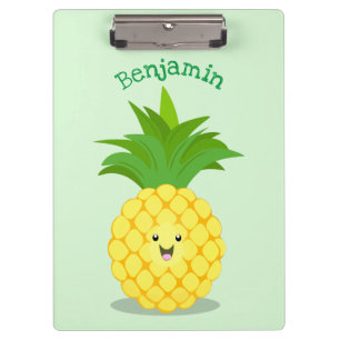 Cute pineapple cartoon illustration clipboard