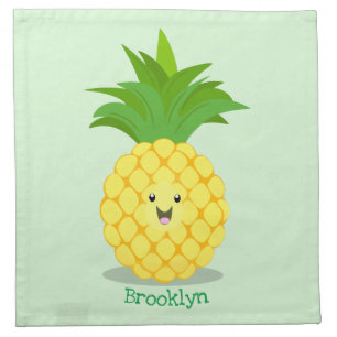 Cute pineapple cartoon illustration cloth napkin