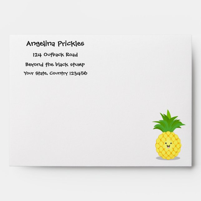 Cute pineapple cartoon illustration envelope (Front)