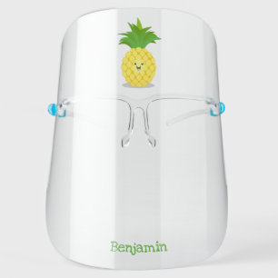 Cute pineapple cartoon illustration face shield