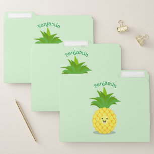 Cute pineapple cartoon illustration file folder