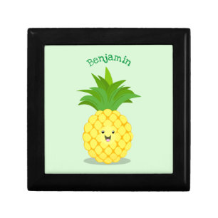 Cute pineapple cartoon illustration gift box