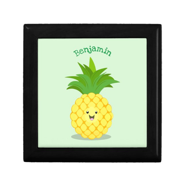 Cute pineapple cartoon illustration gift box (Front)