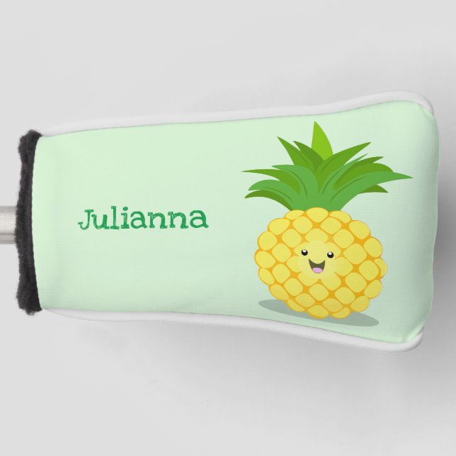 Cute pineapple cartoon illustration golf head cover (Front)