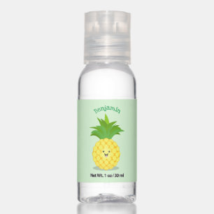 Cute pineapple cartoon illustration hand sanitizer