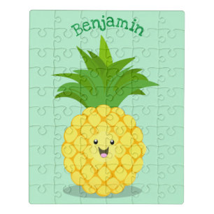 Cute pineapple cartoon illustration jigsaw puzzle