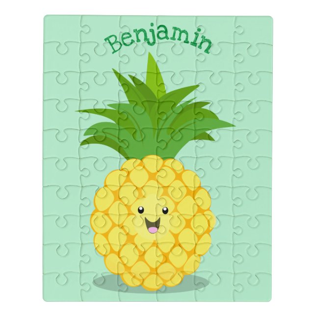 Cute pineapple cartoon illustration jigsaw puzzle (Puzzle Vertical)