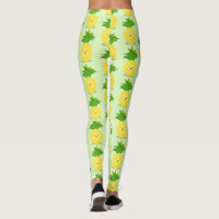 Unique Girl's Cartoon Pineapple Fruit Printing Yoga Sports Ninth Skinny  Legging, Fashion Leggings
