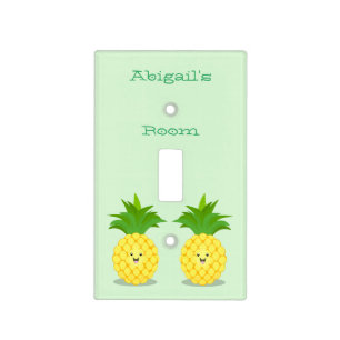 Cute pineapple cartoon illustration light switch cover