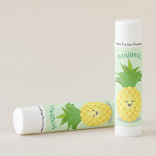 Cute pineapple cartoon illustration lip balm