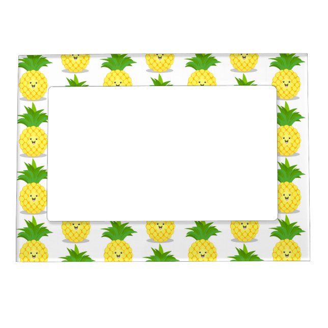 Cute pineapple cartoon illustration magnetic frame (Front)
