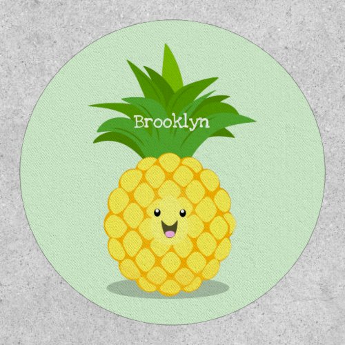 Cute pineapple cartoon illustration patch
