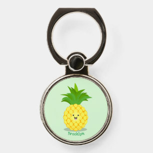 Cute pineapple cartoon illustration phone ring stand