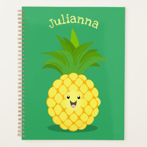 Cute pineapple cartoon illustration planner