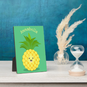 Cute pineapple cartoon illustration plaque