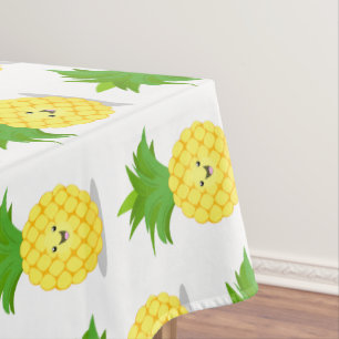 Cute pineapple cartoon illustration tablecloth
