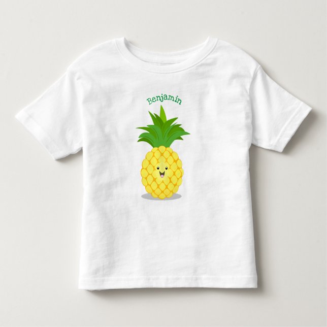Cute pineapple cartoon illustration toddler t-shirt (Front)
