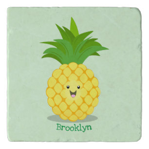 Cute pineapple cartoon illustration trivet