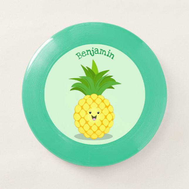 Cute pineapple cartoon illustration Wham-O frisbee (Front)