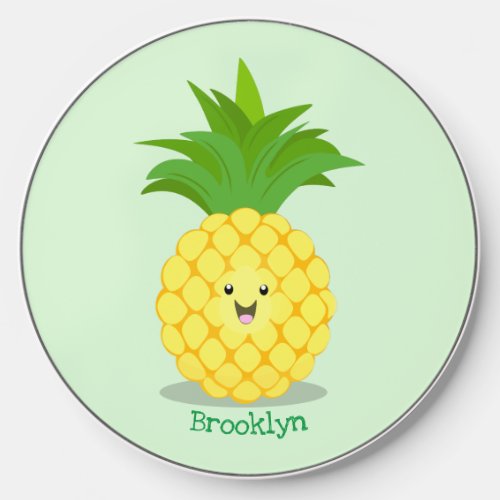 Cute pineapple cartoon illustration wireless charger 