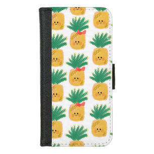 Cute Pineapple Characters Pattern iPhone 8/7 Wallet Case