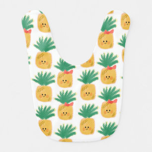 Cute Pineapple Cutiest Foodie Pattern Baby Bib
