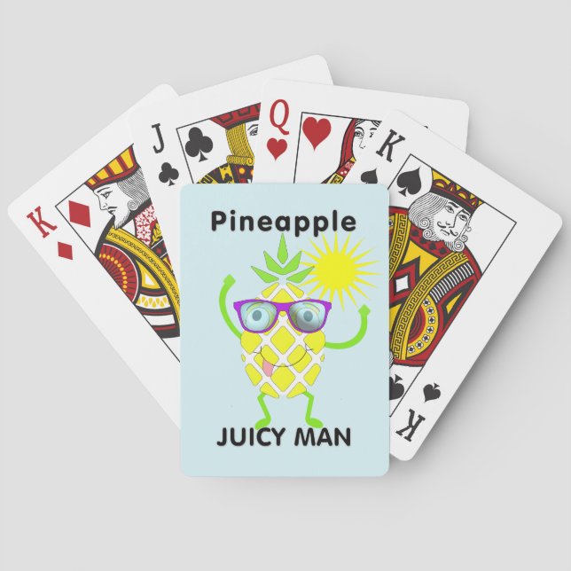 Cute Pineapple Fruit Graphic Poker Cards (Back)