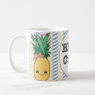 Cute Pineapple Fruit Kawaii Hello Cutie Summer Coffee Mug