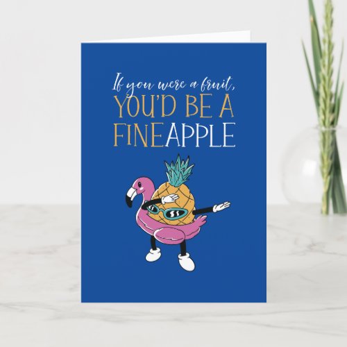 Cute Pineapple Fruit Pun Funny Valentines Day Holiday Card
