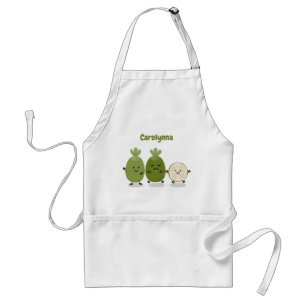 Cute pineapple guava feijoa cartoon illustration adult apron